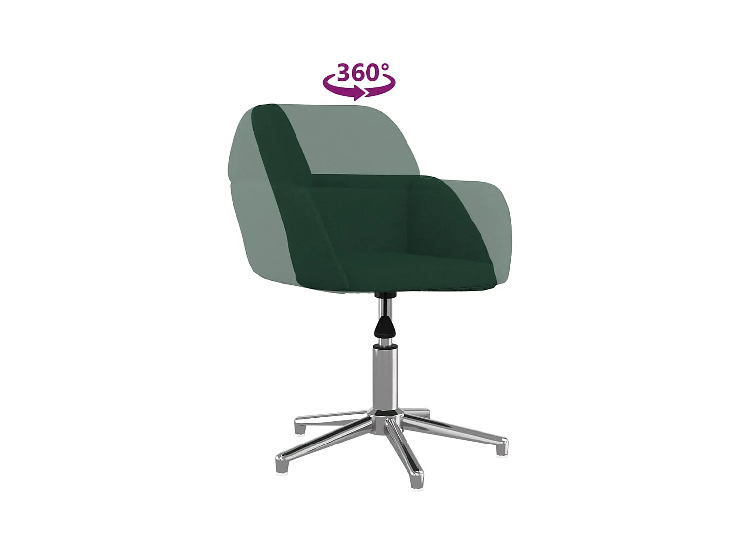 Chaise pivotante de bureau Vert foncé Tissu