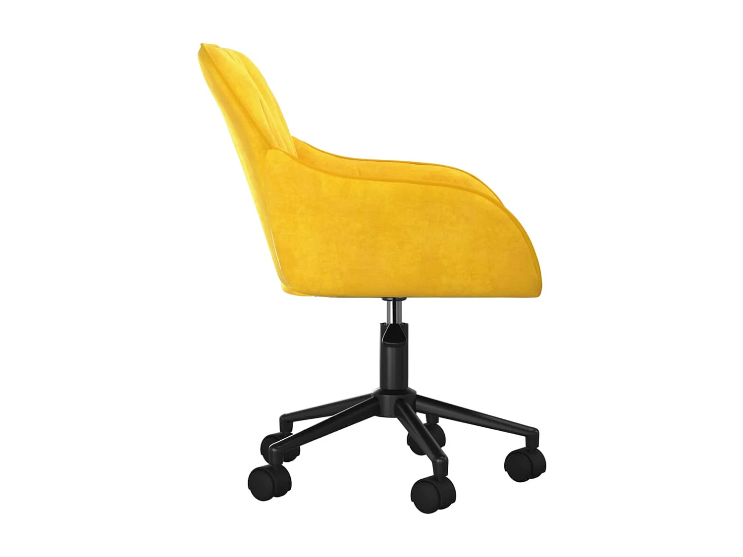 Chaise pivotante de bureau Jaune Velours