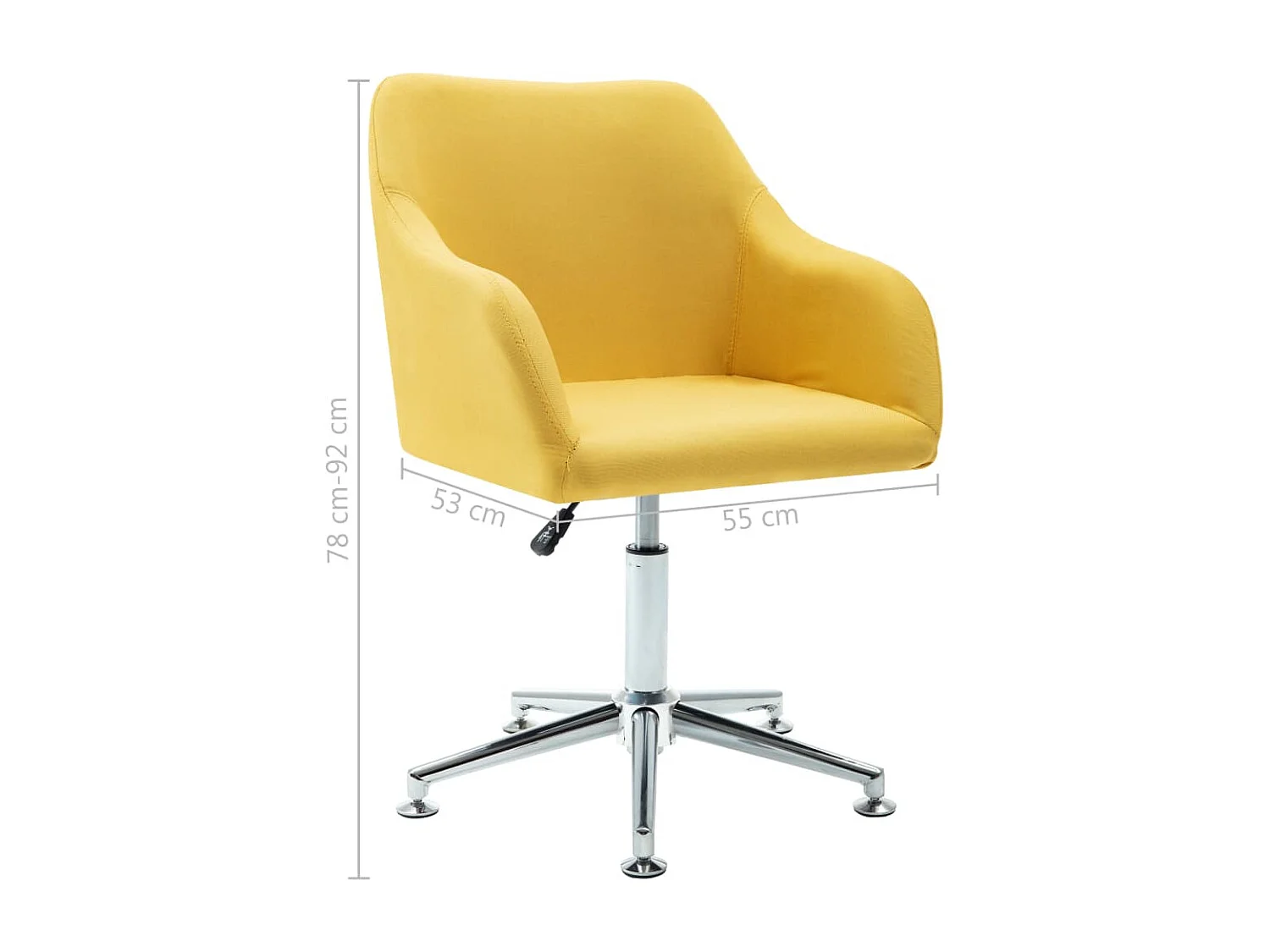 Chaise pivotante de bureau Jaune Tissu