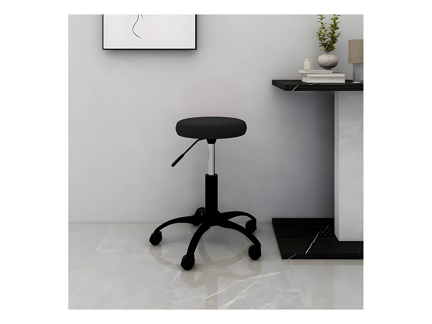 Chaise pivotante de bureau Noir Velours