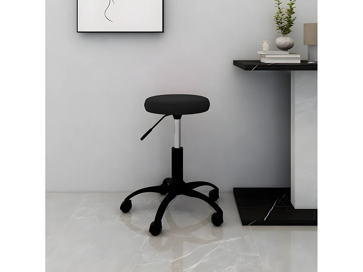 Chaise pivotante de bureau Noir Velours