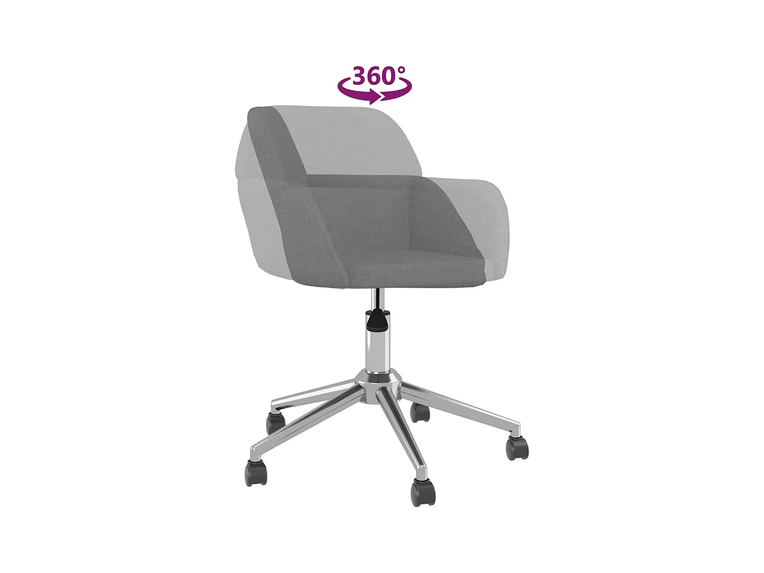 Chaise pivotante de bureau Gris clair Tissu