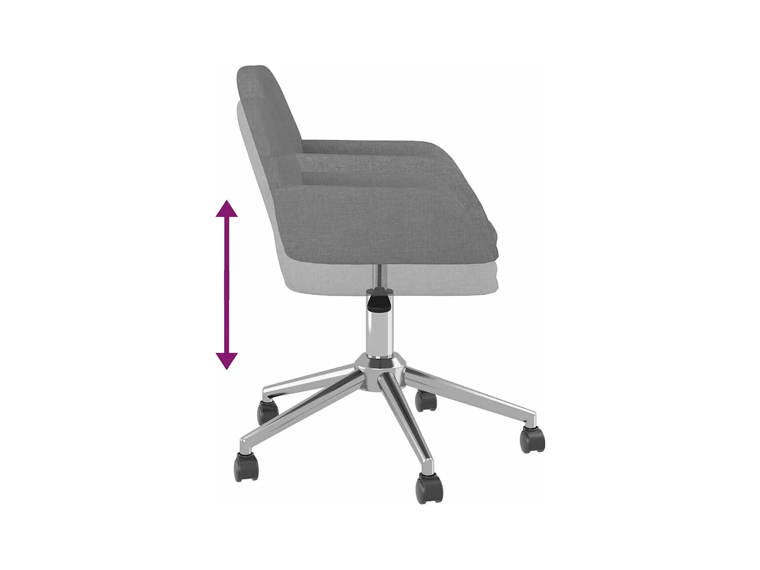Chaise pivotante de bureau Gris clair Tissu