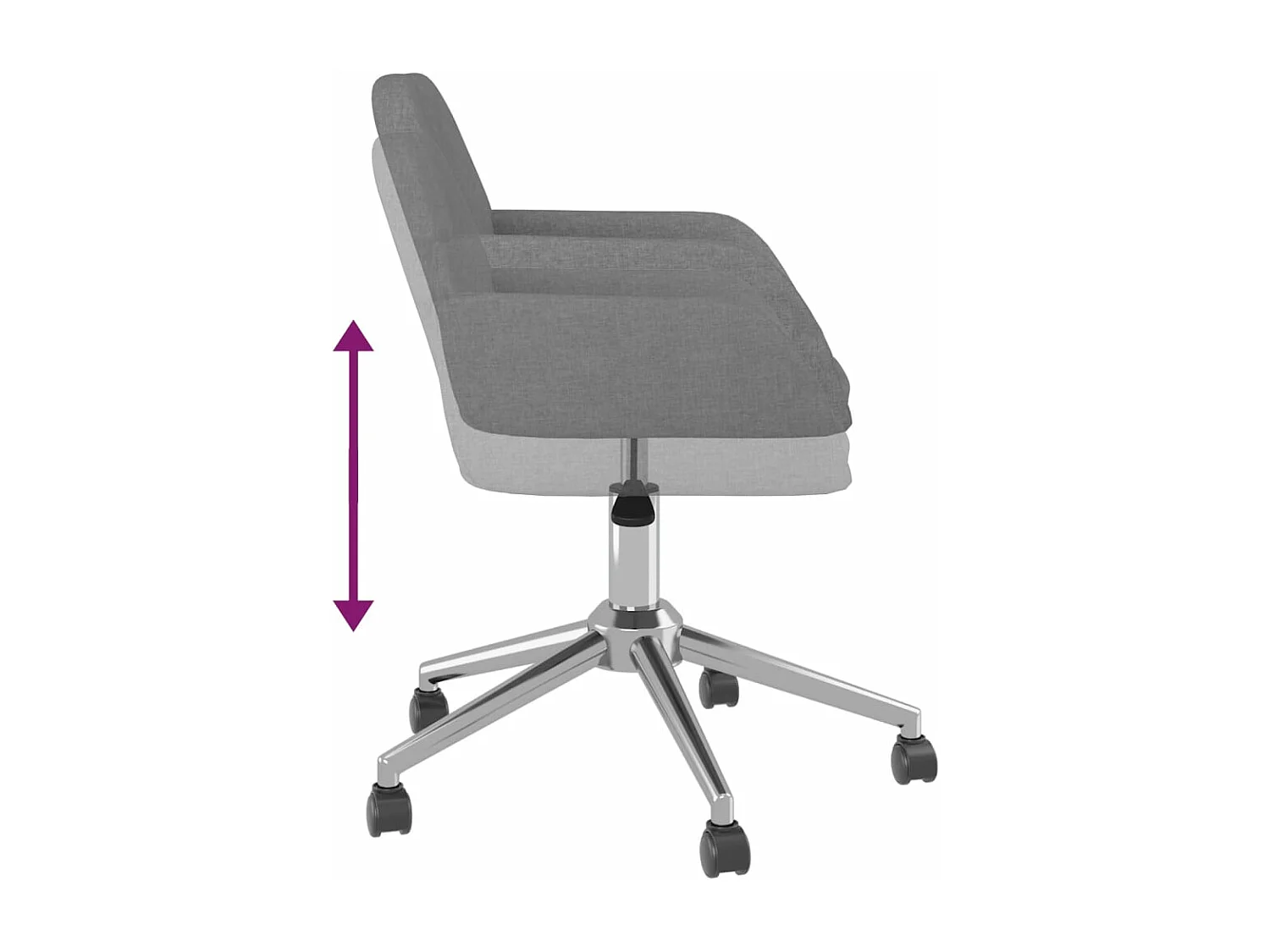 Chaise pivotante de bureau Gris clair Tissu