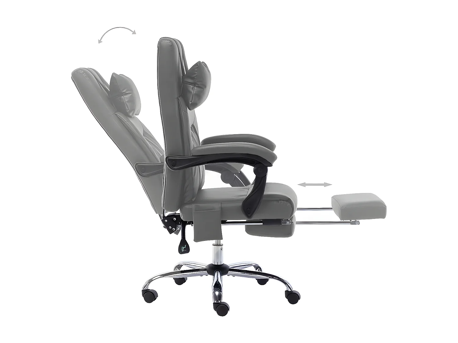 Cadeira escritório c/ função massagem couro artific. antracite