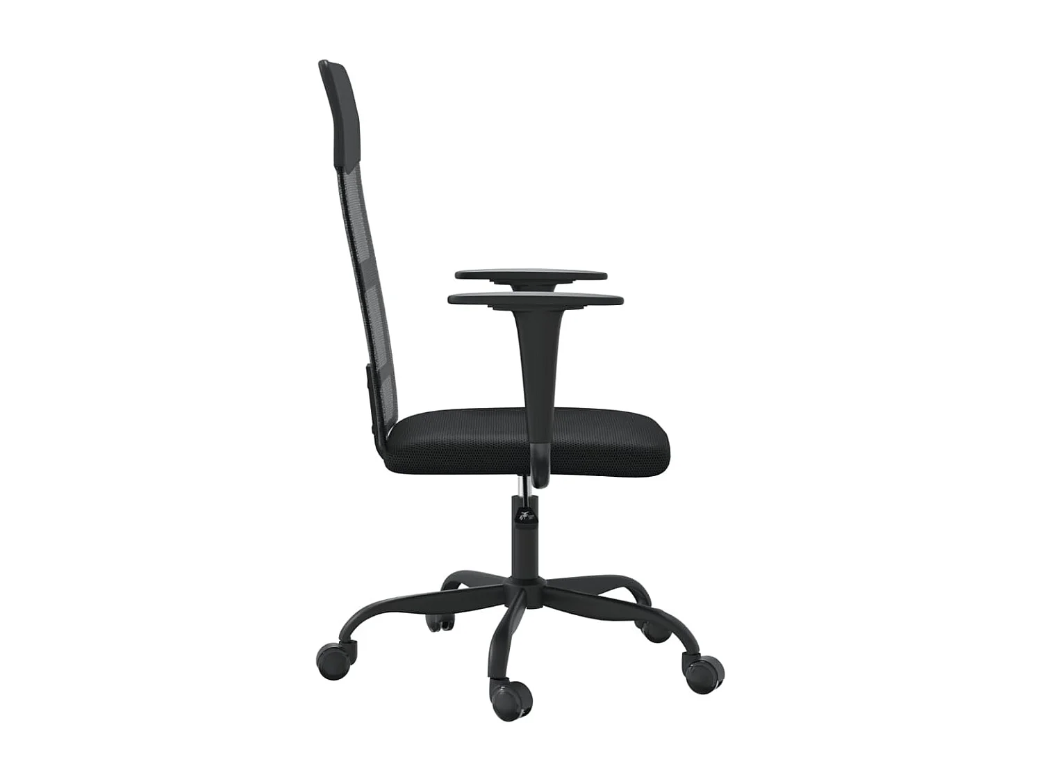 Silla de oficina tela de malla y cuero sintético negro