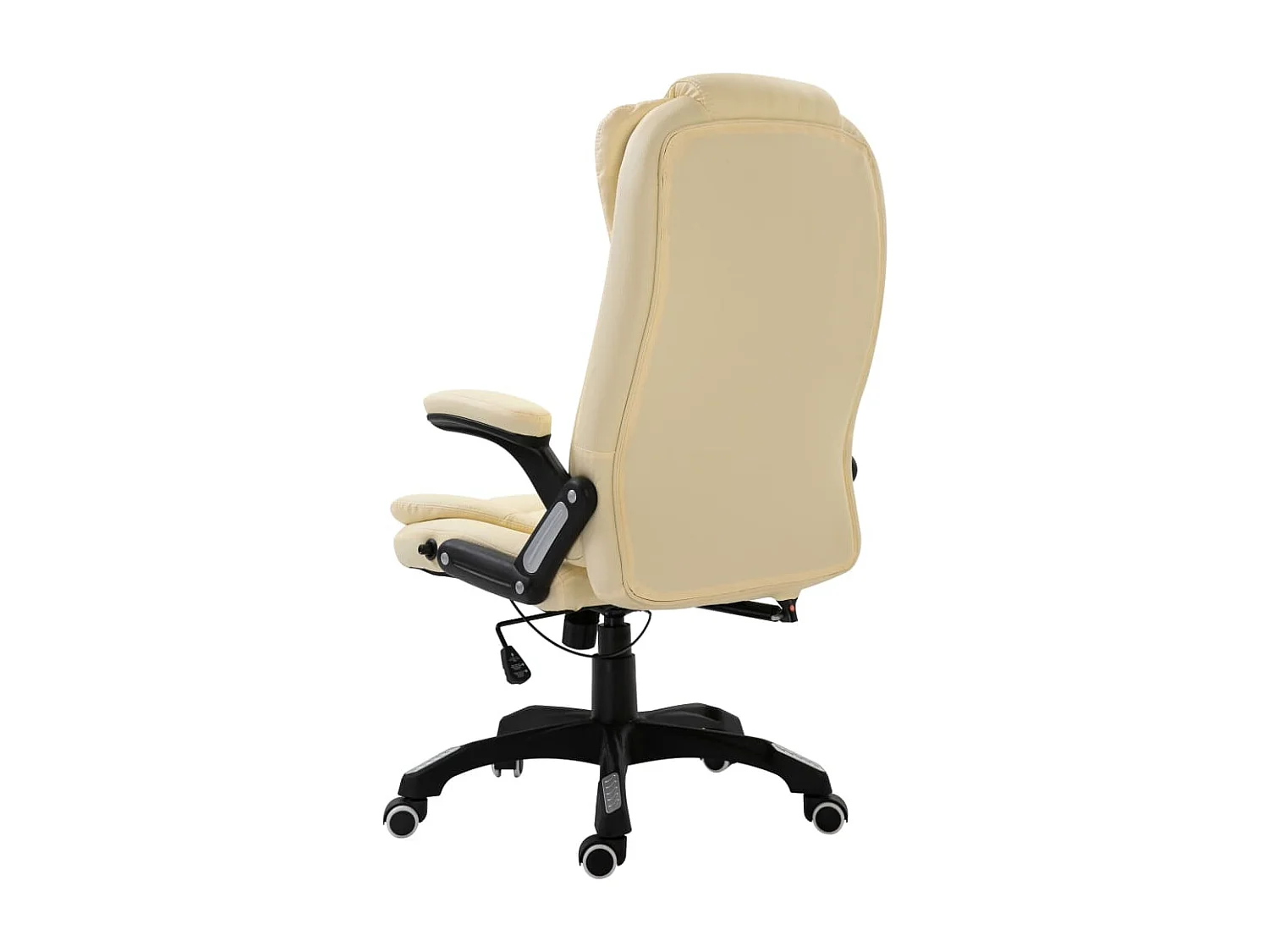 Silla de oficina de cuero sintético color crema