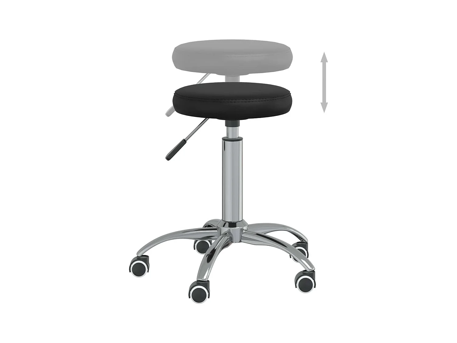 Chaise pivotante de bureau Noir Similicuir