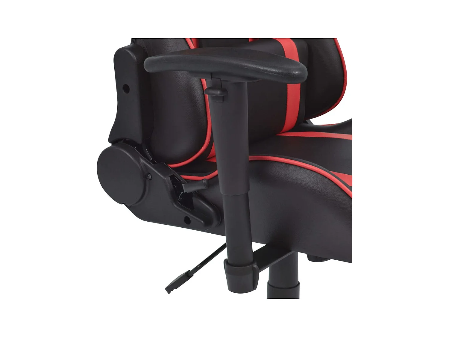 Cadeira escritório reclin. estilo corrida c/ apoio pés vermelho
