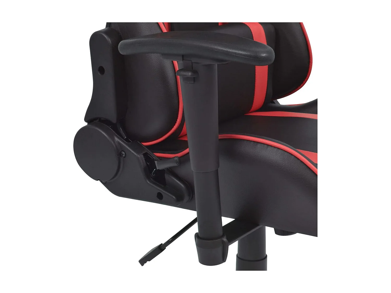 Cadeira escritório reclin. estilo corrida c/ apoio pés vermelho