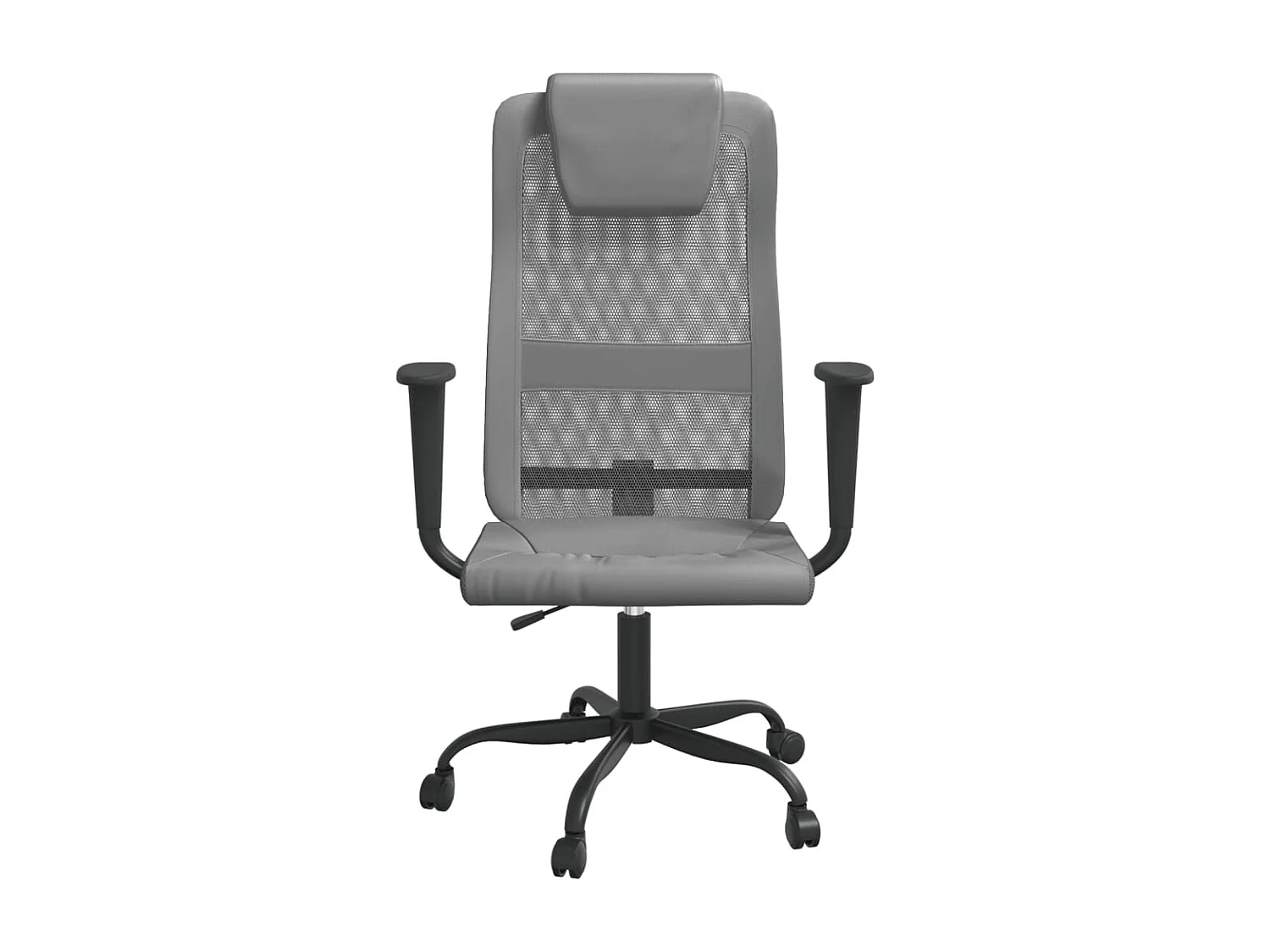 Kantoorstoel verstelbare hoogte mesh en kunstleer grijs