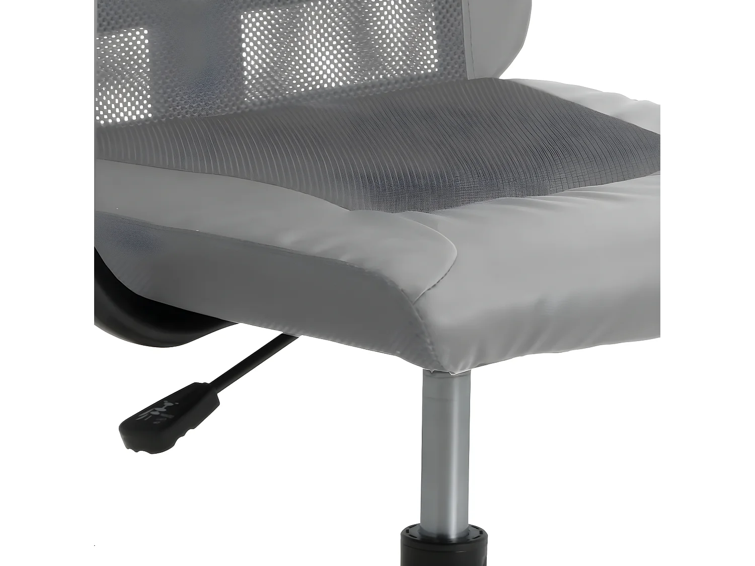 Kantoorstoel verstelbare hoogte mesh en kunstleer grijs