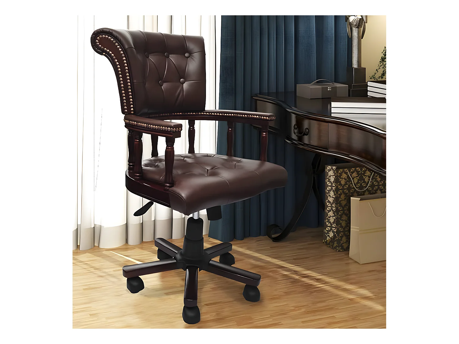 Chaise de bureau pivotante Marron