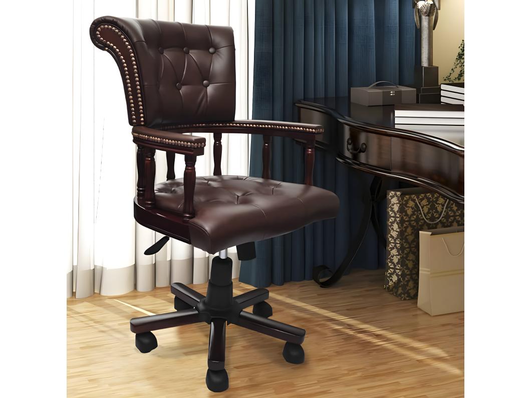 Silla de oficina giratoria marrón