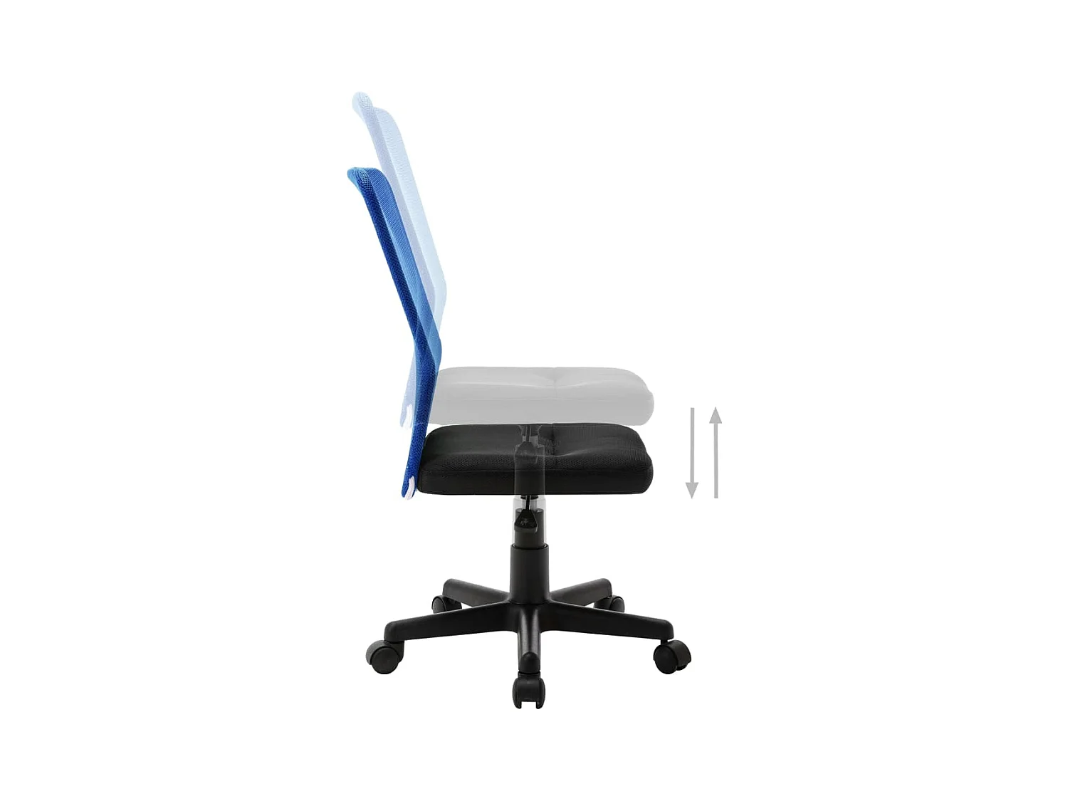 Chaise de bureau Noir et bleu 44x52x100 cm Tissu en maille