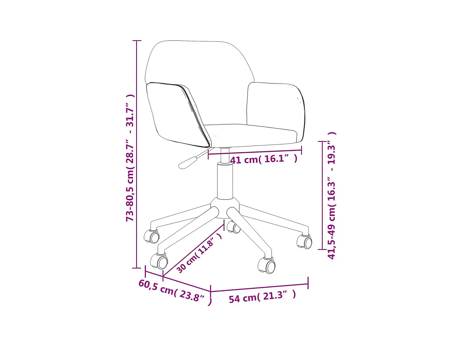 Chaise pivotante de bureau Vert foncé Tissu