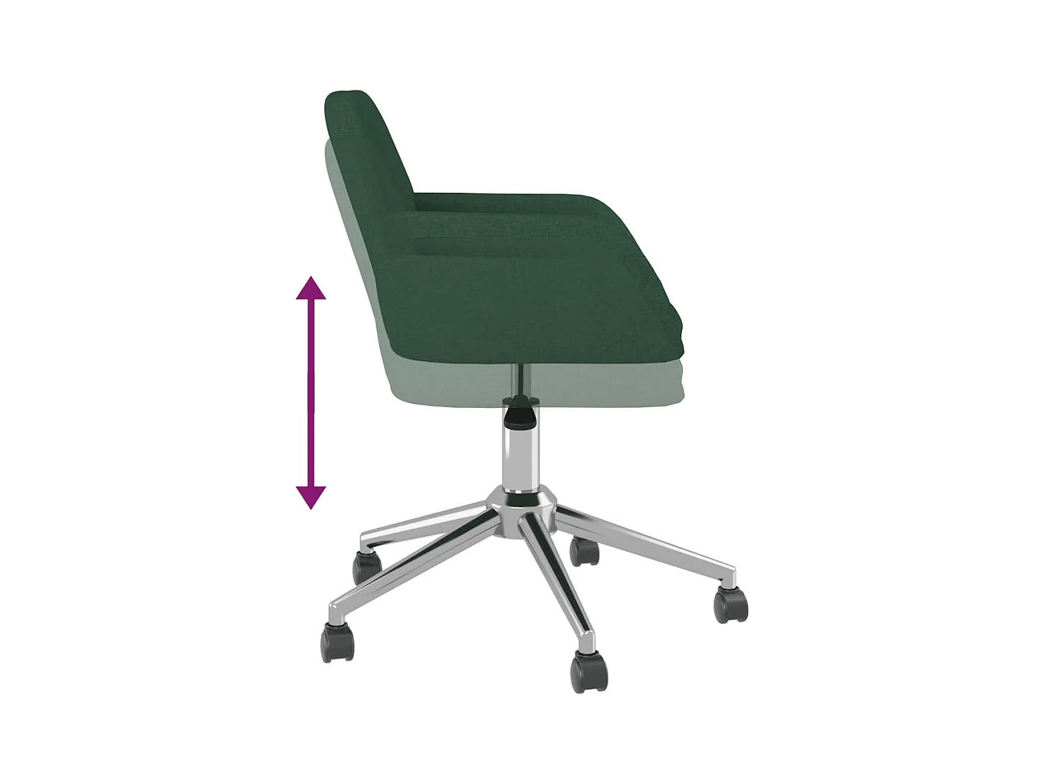 Chaise pivotante de bureau Vert foncé Tissu