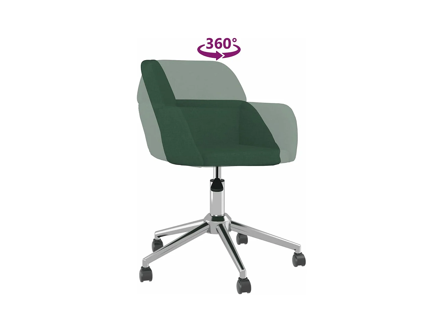 Chaise pivotante de bureau Vert foncé Tissu