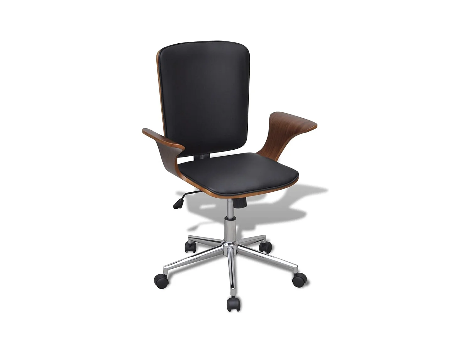 Chaise de bureau Bois courbé avec tapisserie en similicuir