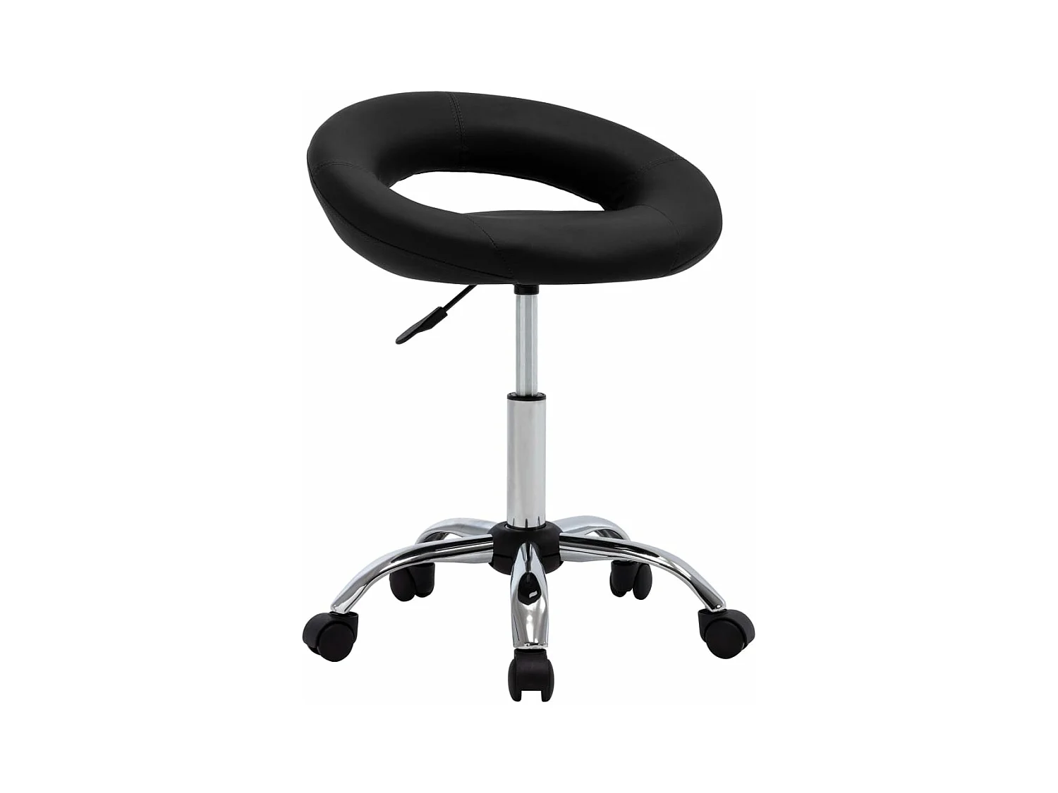 Chaise de travail roulante Noir Similicuir