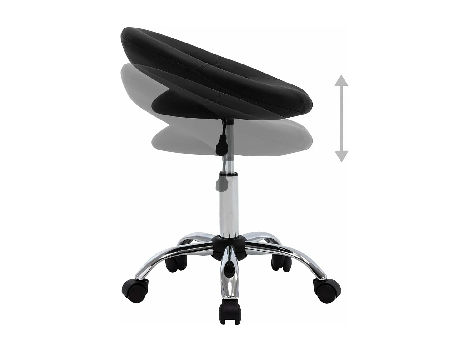 Chaise de travail roulante Noir Similicuir