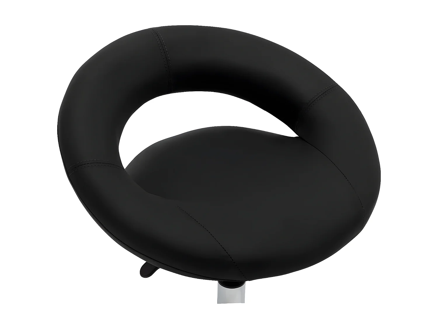 Chaise de travail roulante Noir Similicuir