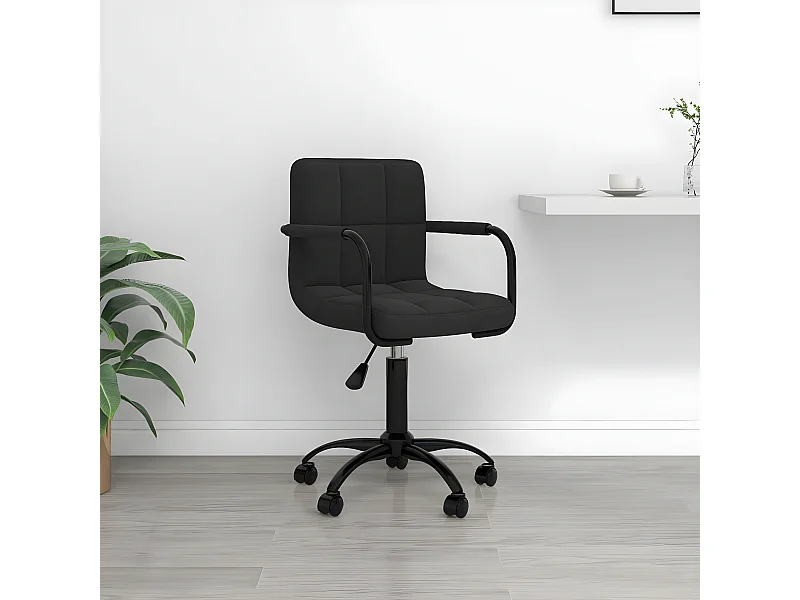 Chaise pivotante de bureau Noir Velours
