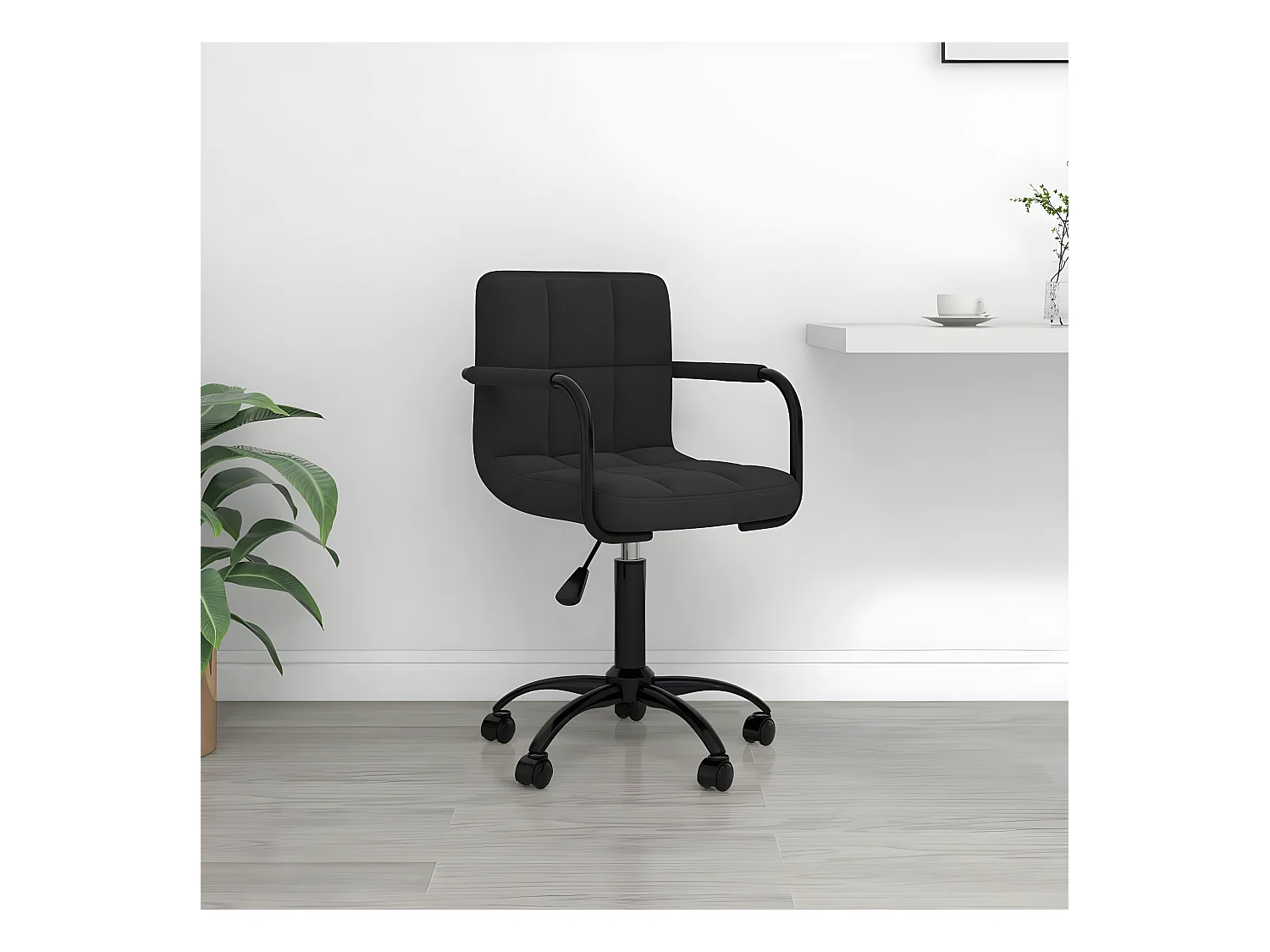 Chaise pivotante de bureau Noir Velours