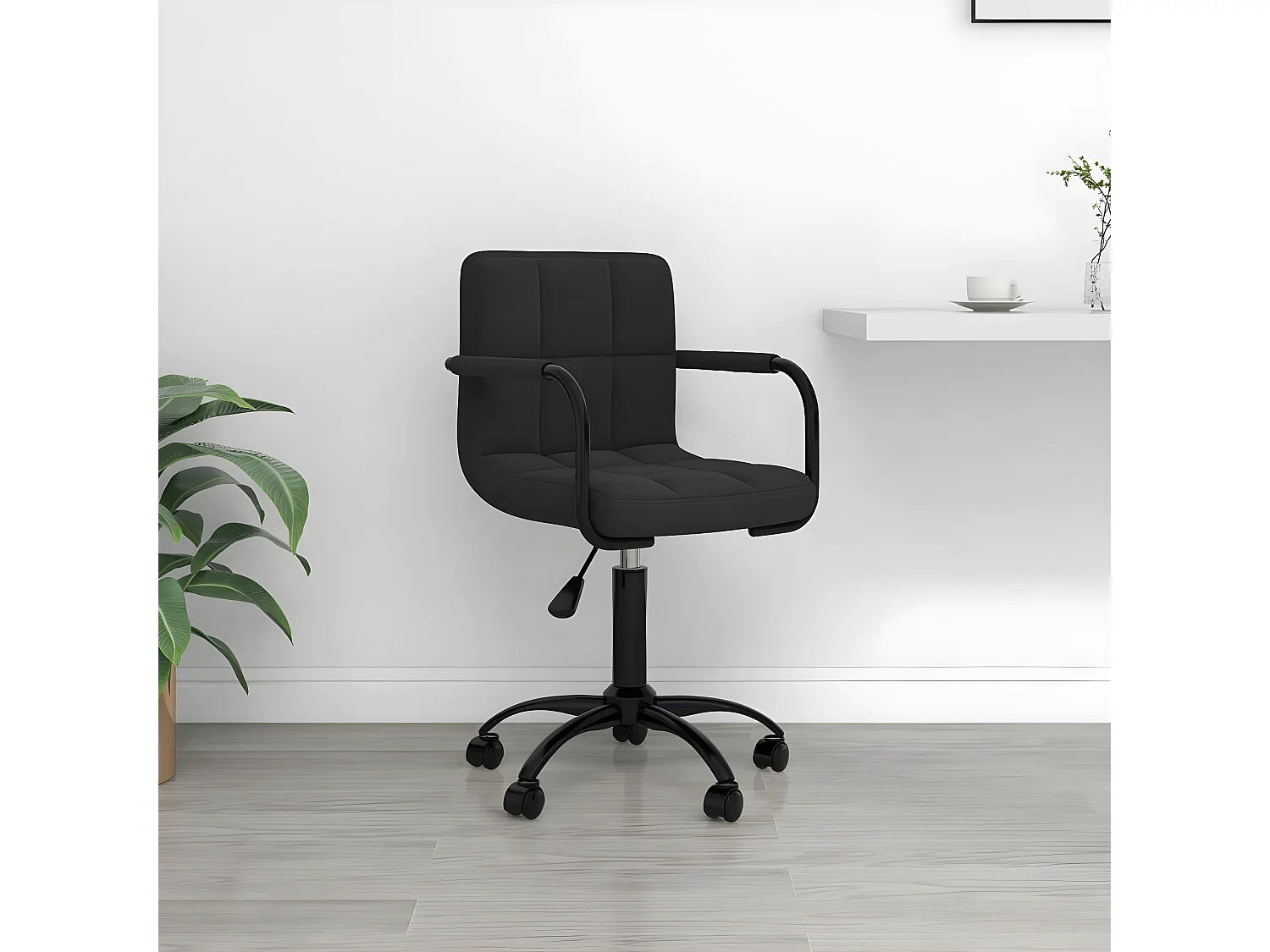 Chaise pivotante de bureau Noir Velours