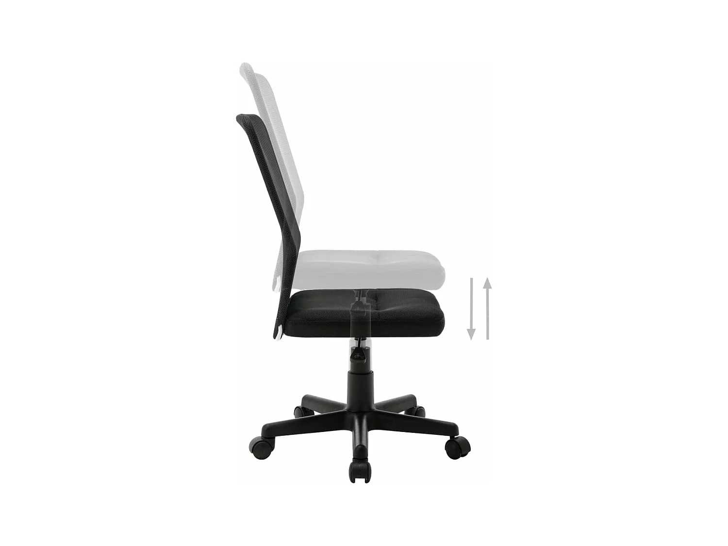 Chaise de bureau Noir 44x52x100 cm Tissu en maille