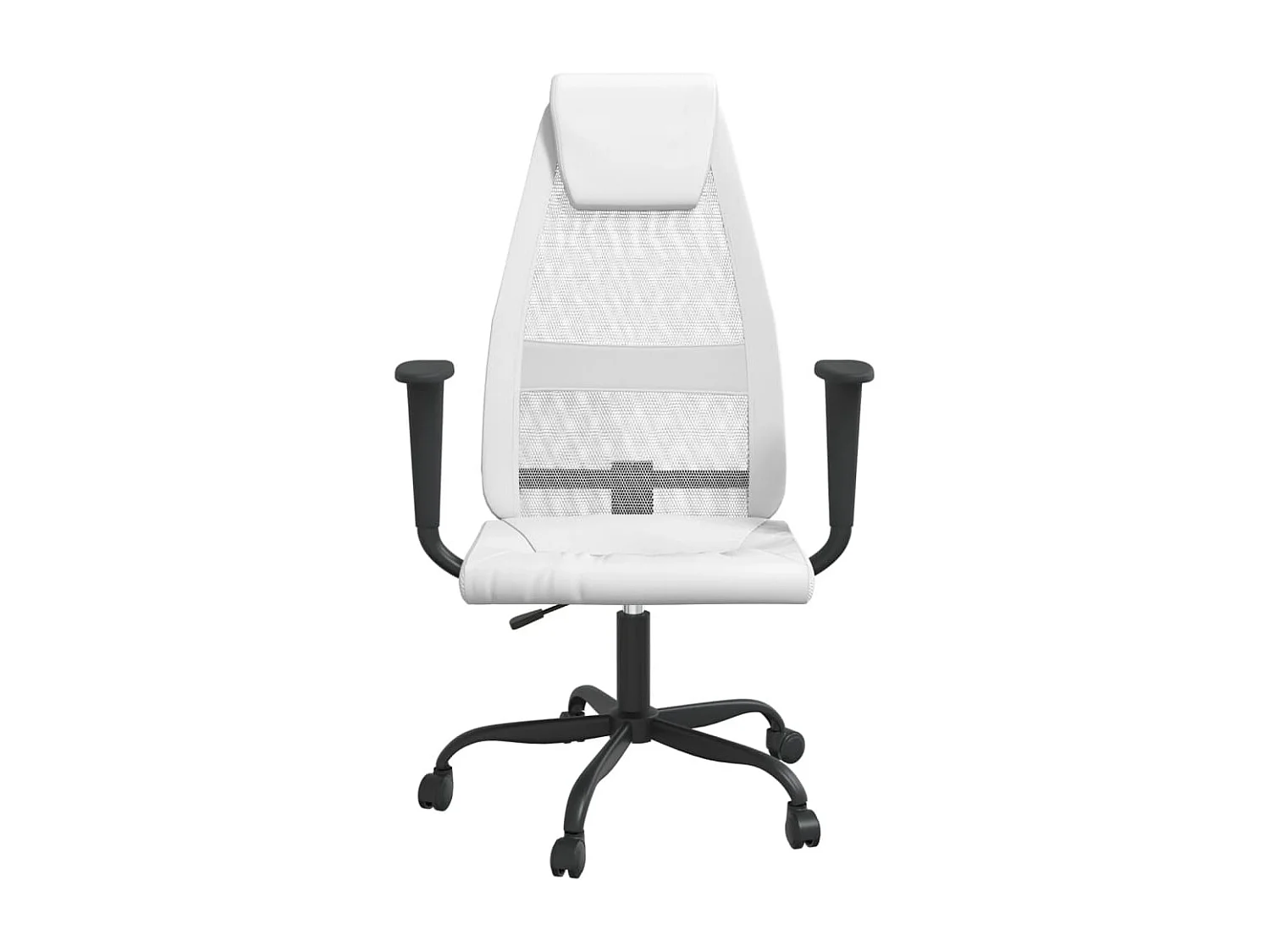 Kantoorstoel verstelbare hoogte mesh en kunstleer wit