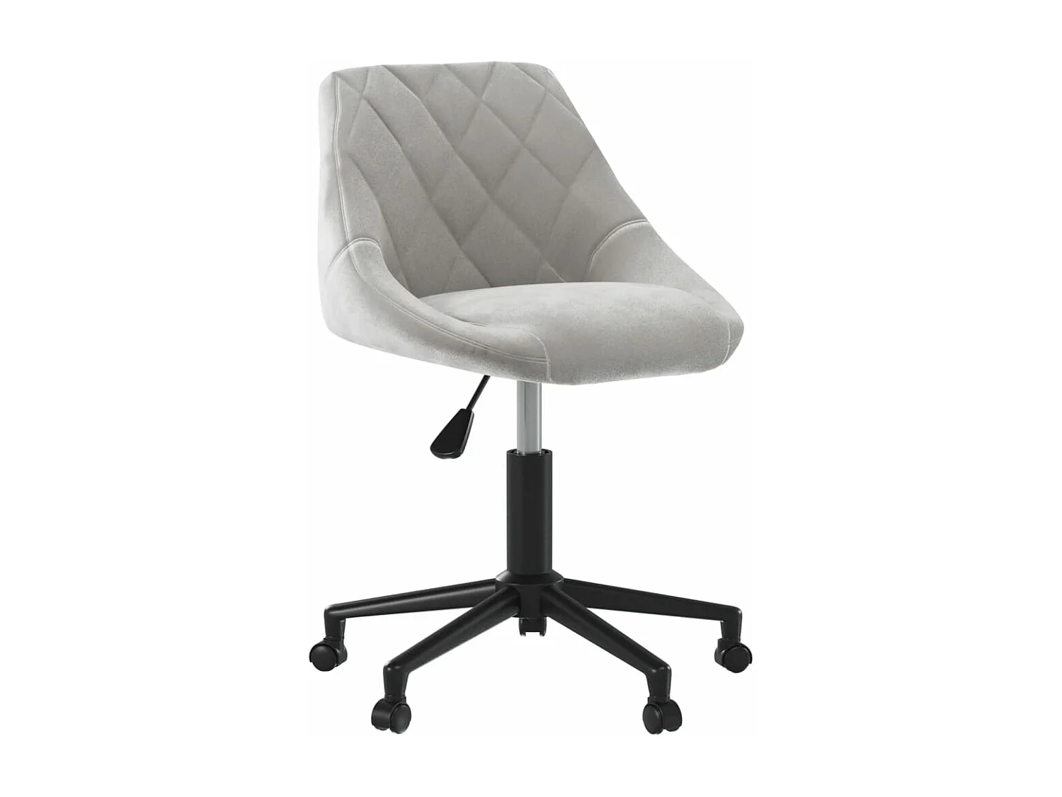 Chaise pivotante de bureau Gris clair Velours