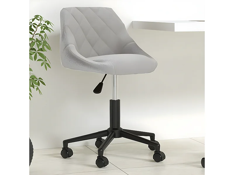 Chaise pivotante de bureau Gris clair Velours