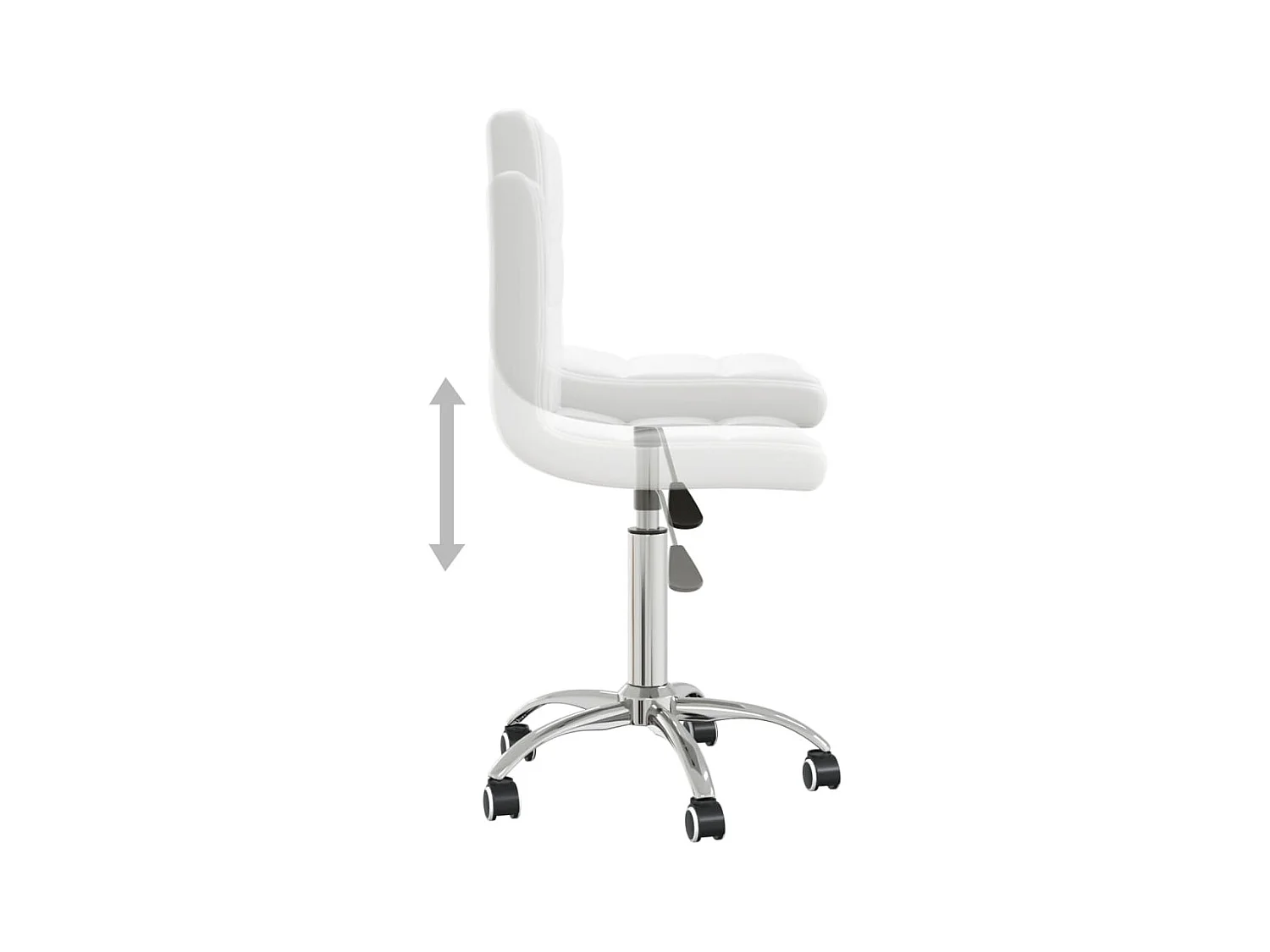 Chaise de bureau pivotante Blanc Similicuir