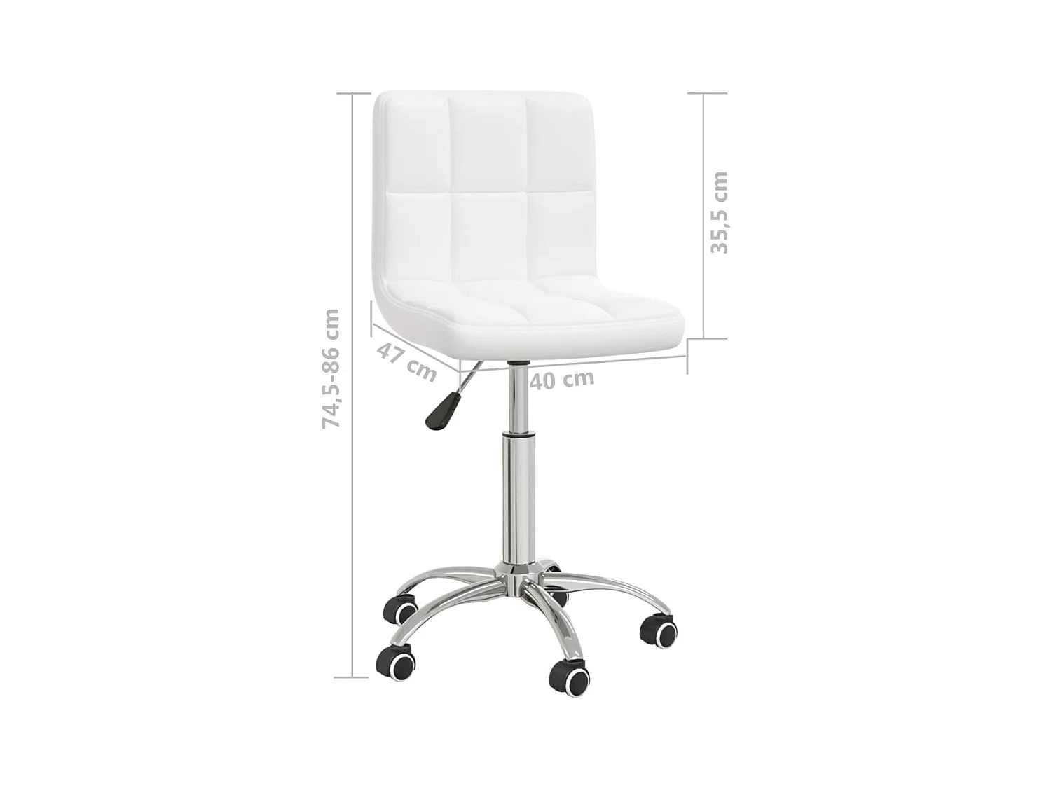 Chaise de bureau pivotante Blanc Similicuir