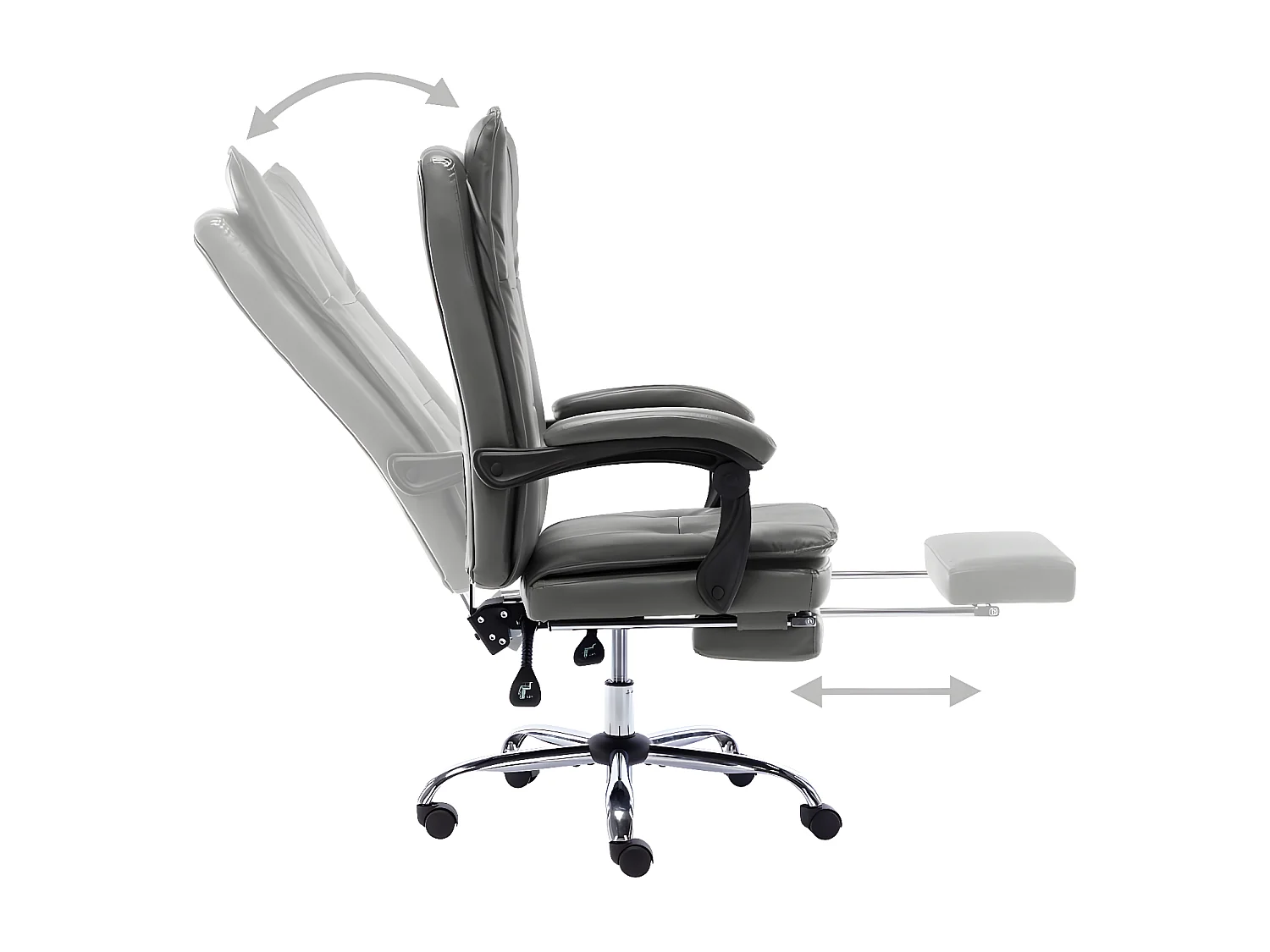 Cadeira de escritório em couro artificial antracite