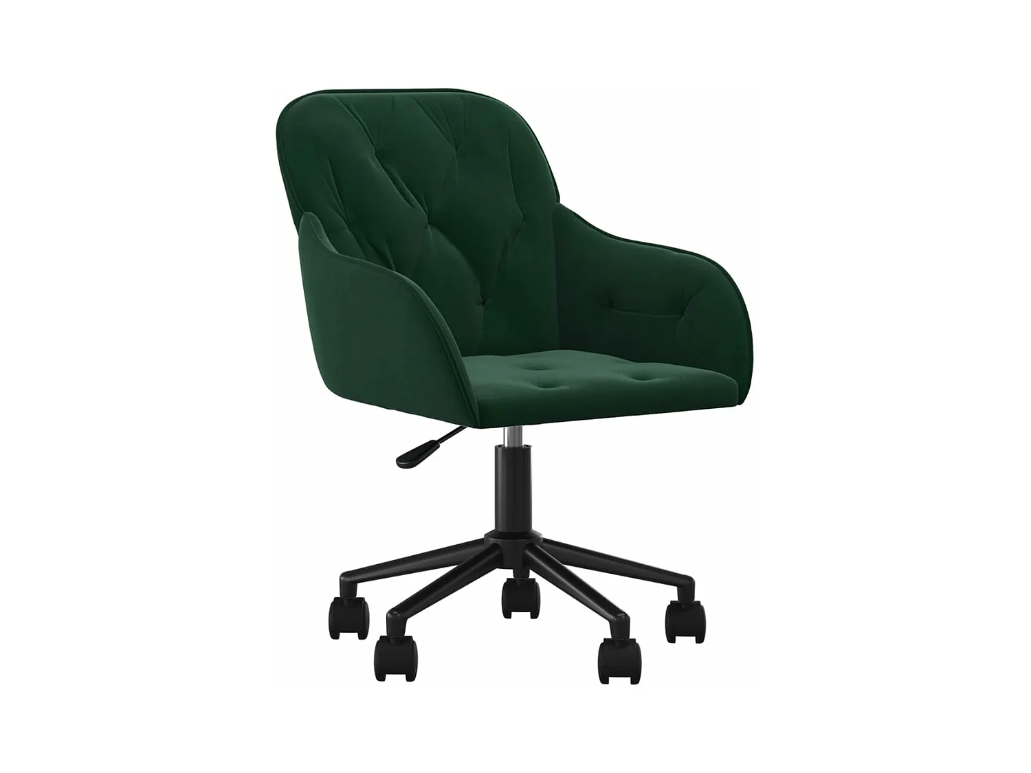 Chaise pivotante de bureau Vert foncé Velours