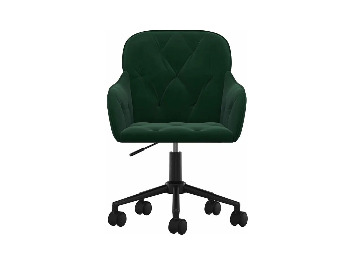 Chaise pivotante de bureau Vert foncé Velours