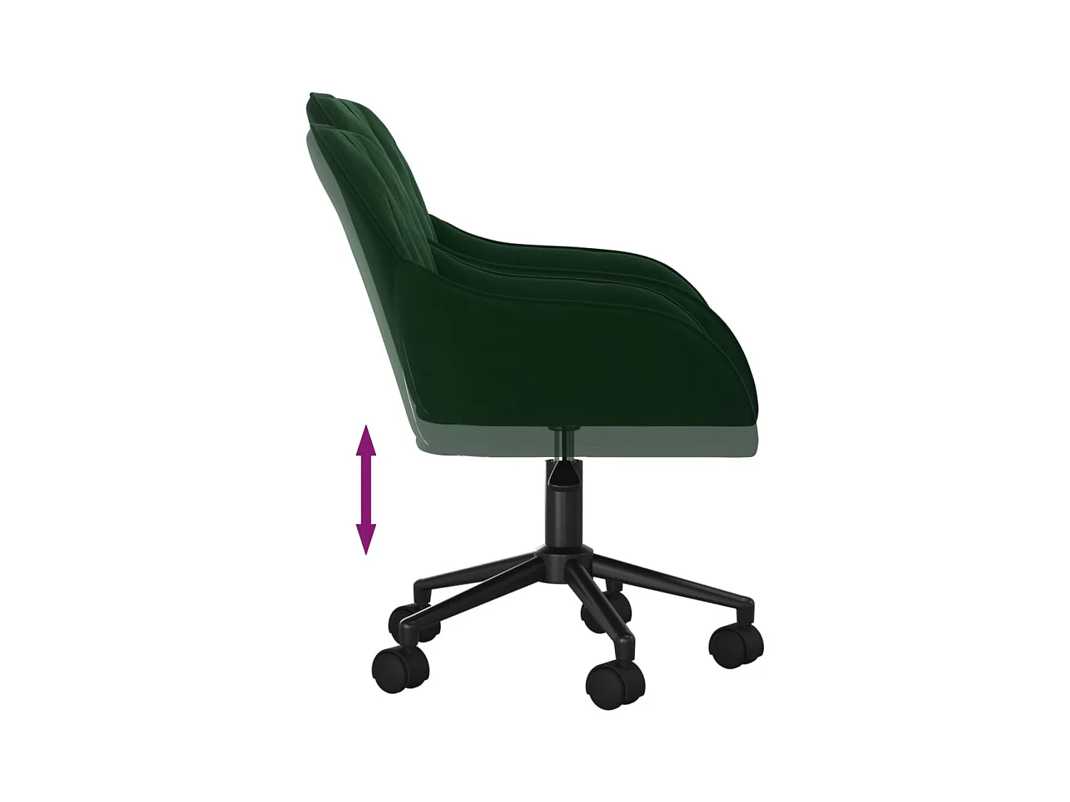 Chaise pivotante de bureau Vert foncé Velours