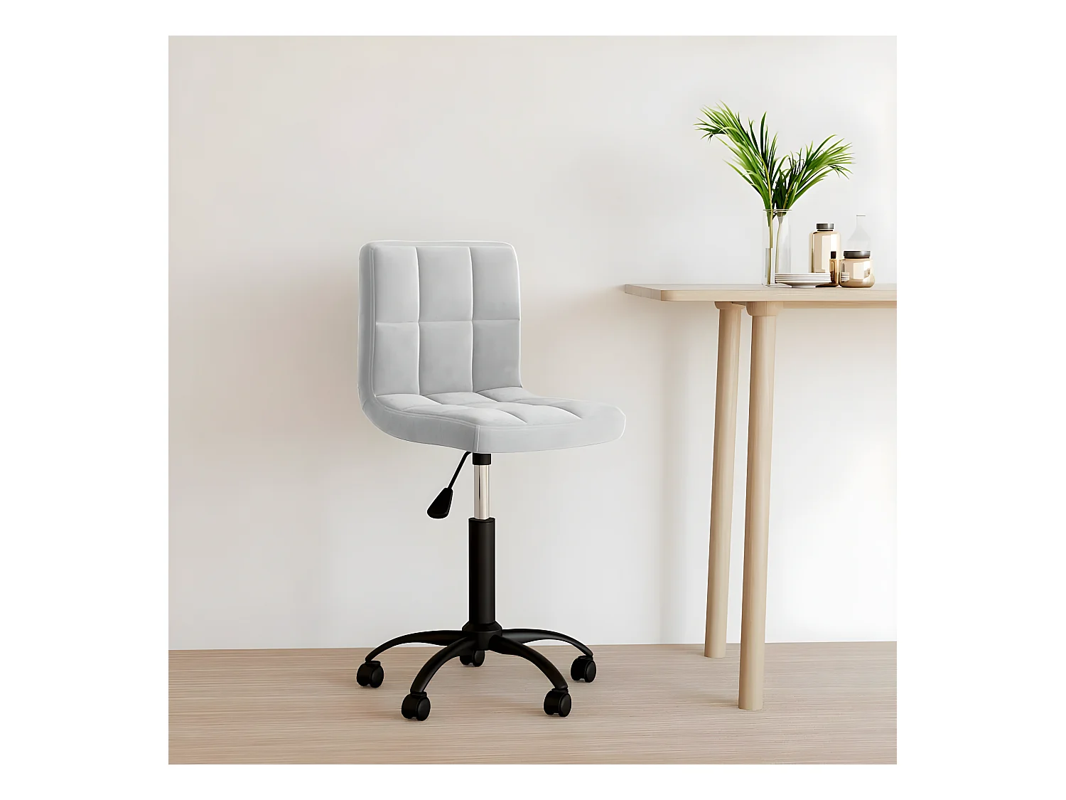 Chaise pivotante de bureau Gris clair Velours