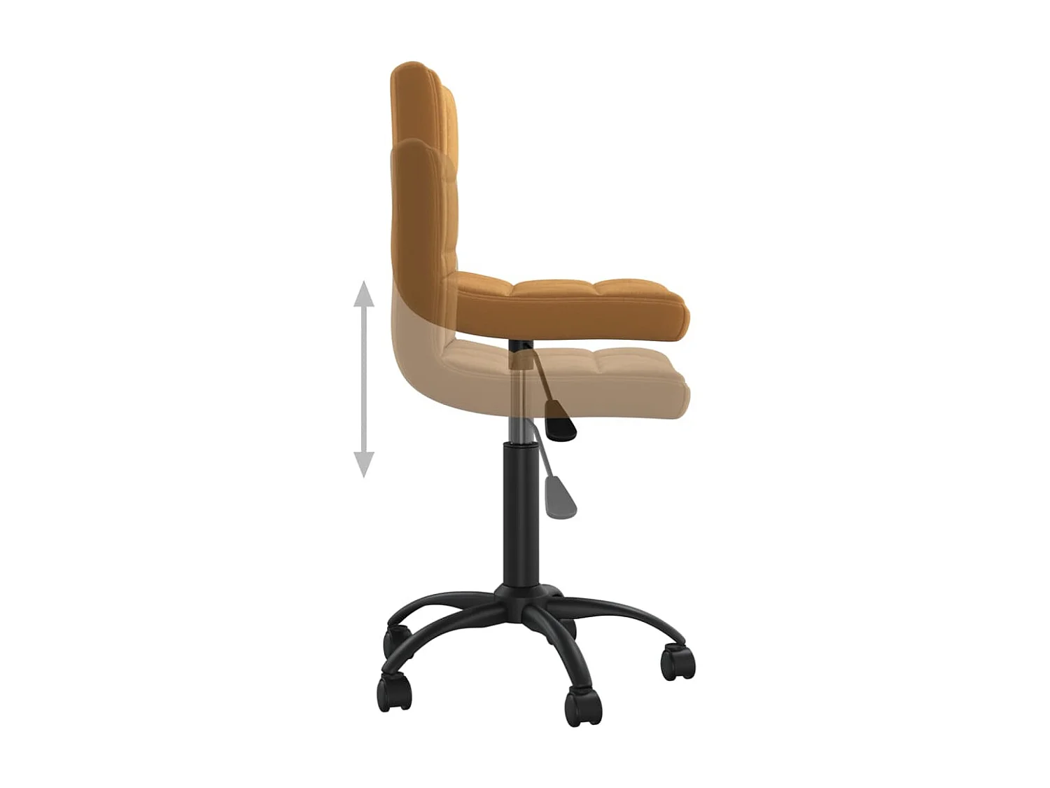 Silla de oficina giratoria de terciopelo marrón