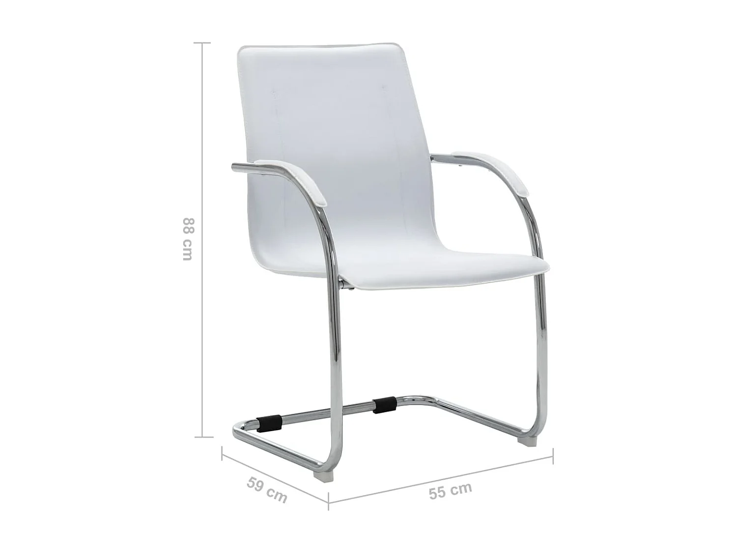 Chaise de bureau cantilever Blanc Similicuir