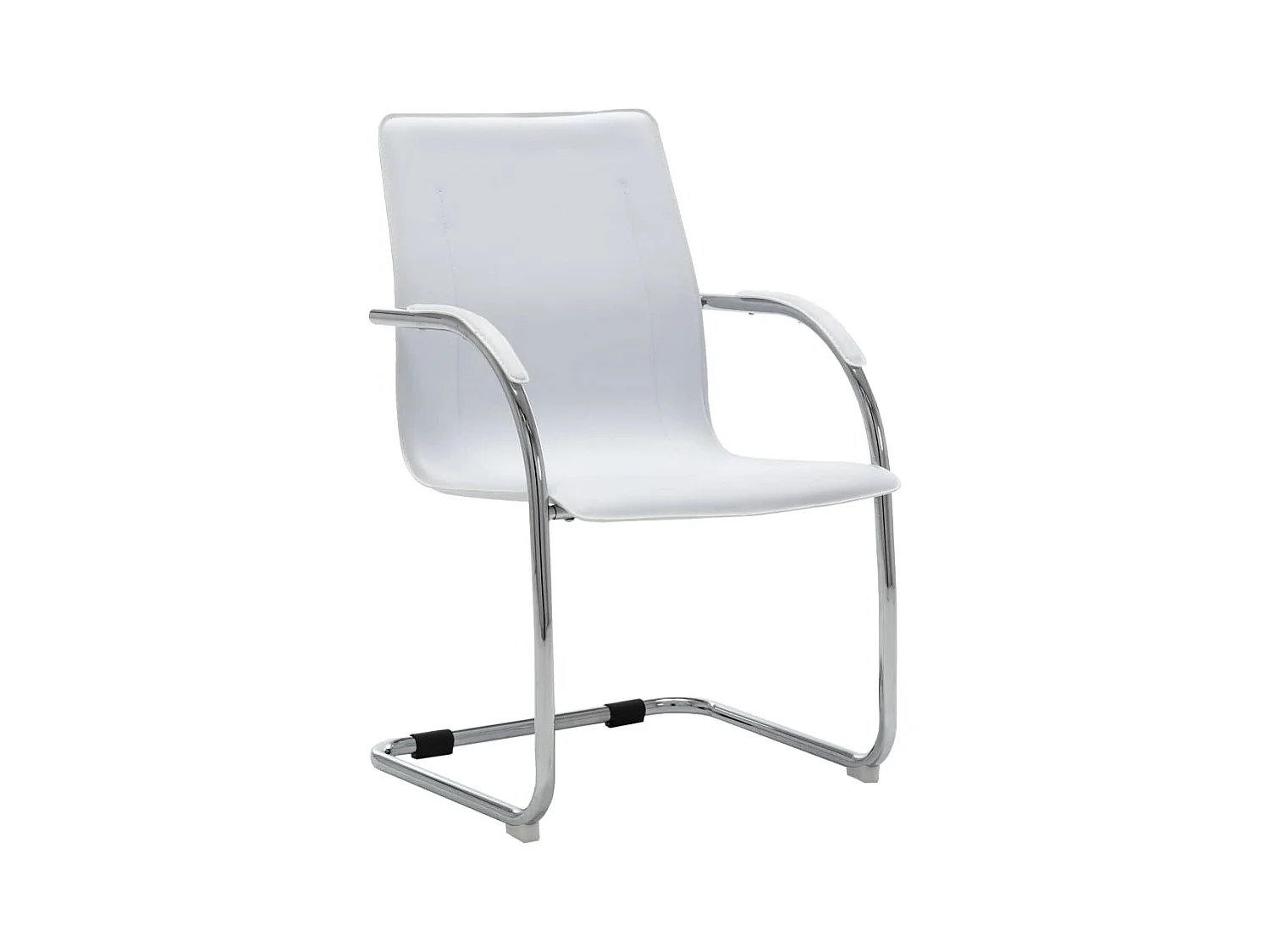 Chaise de bureau cantilever Blanc Similicuir