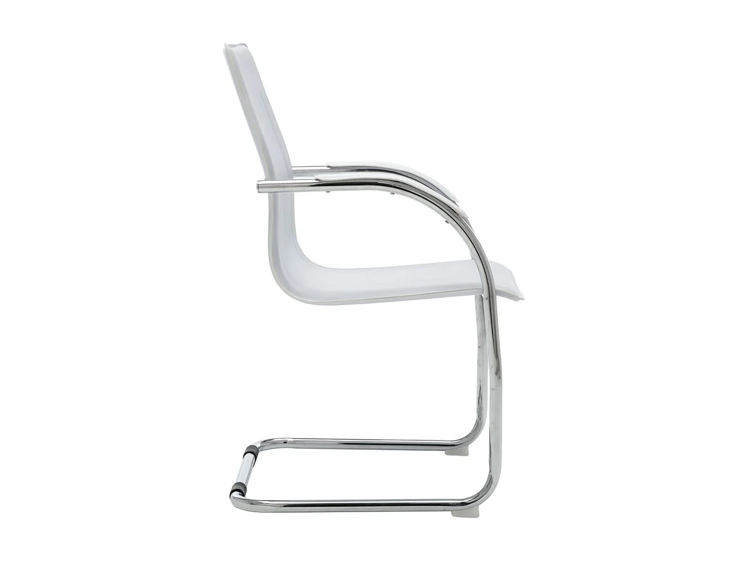 Silla de oficina voladiza de cuero sintético blanco