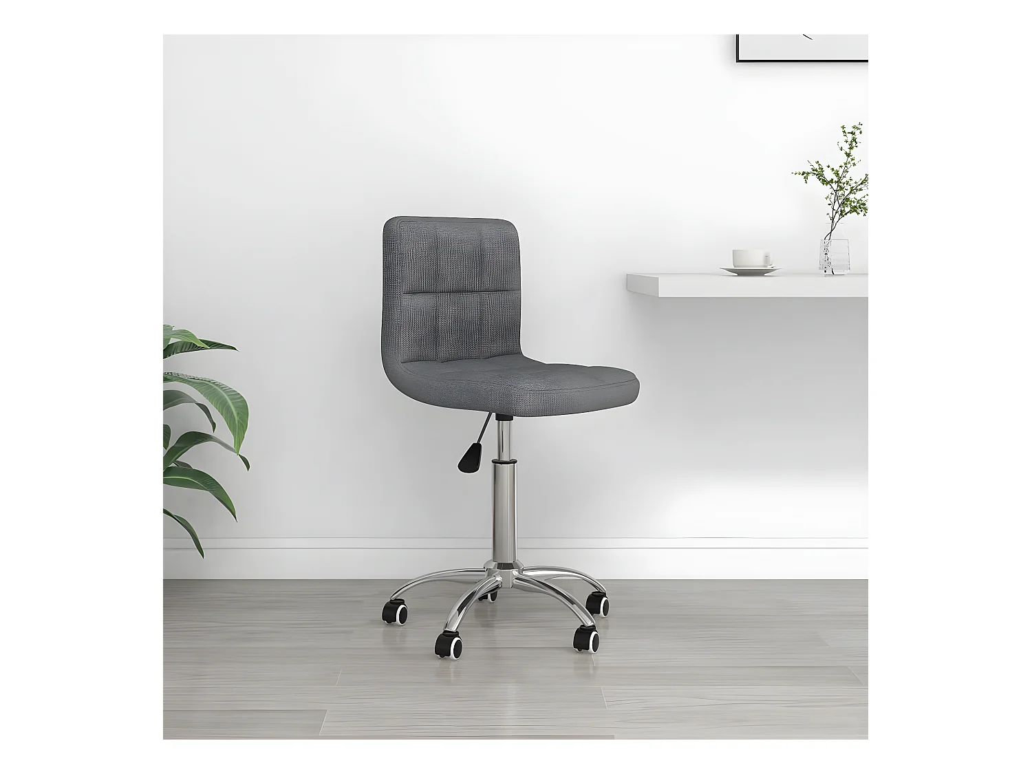 Chaise pivotante de bureau Gris clair Tissu