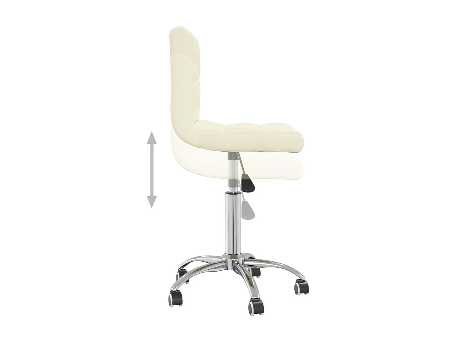 Chaise pivotante de bureau Crème Tissu