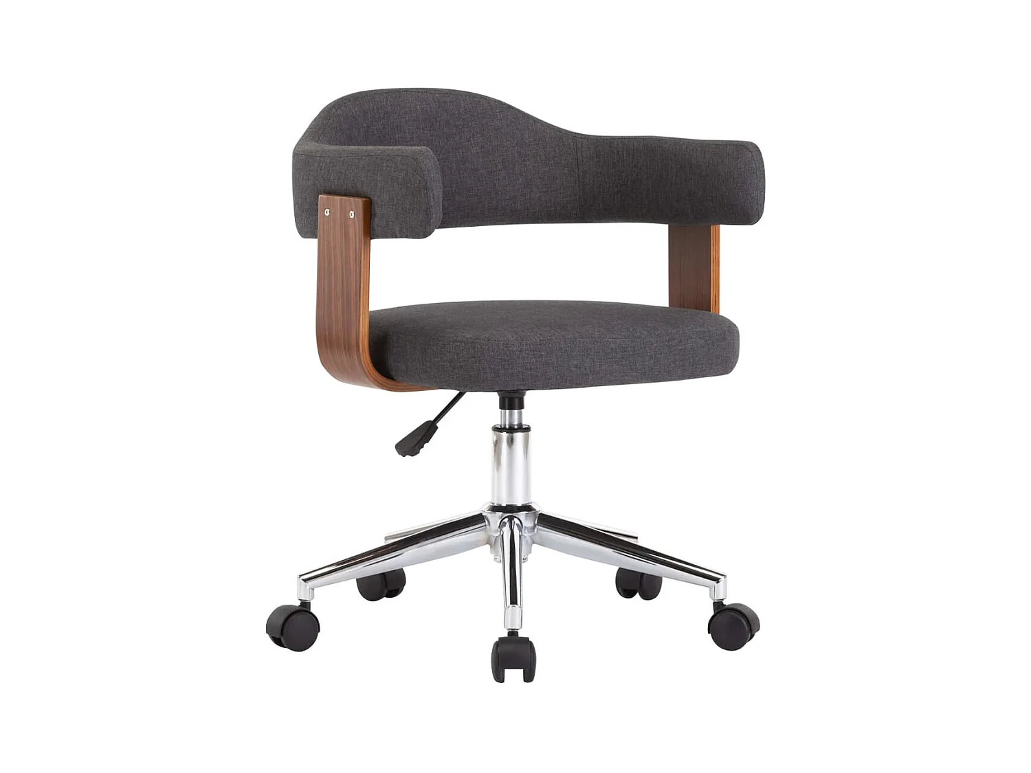 Chaise pivotante de bureau Gris Bois courbé et tissu