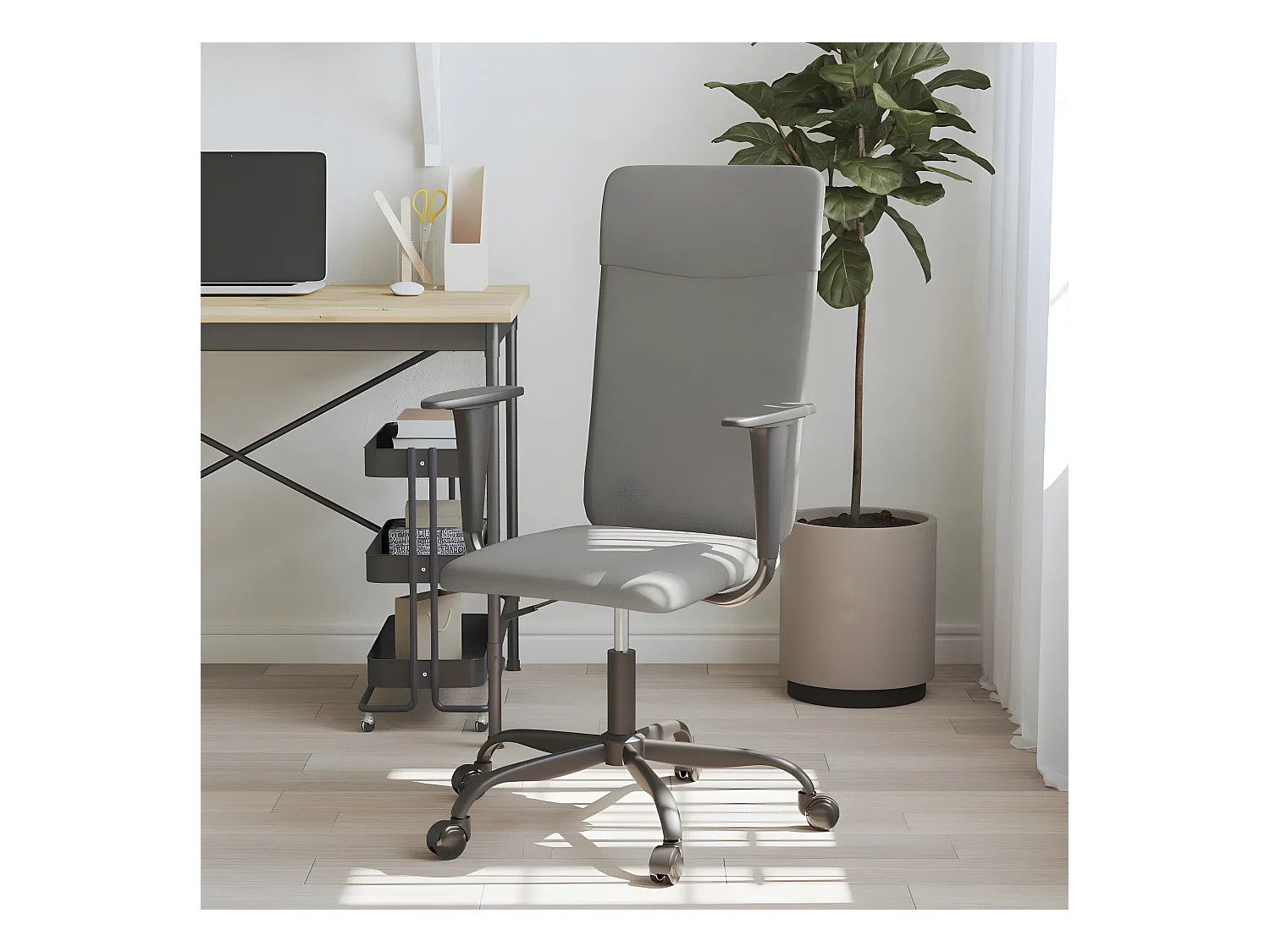 Chaise de bureau gris foncé tissu