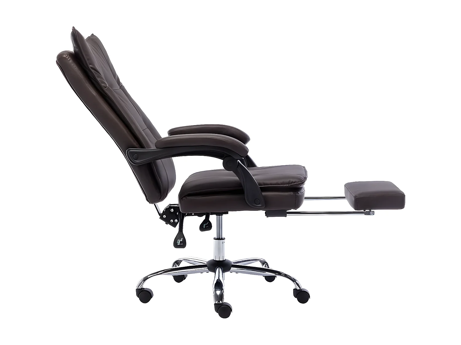 Cadeira de escritório couro artificial castanho