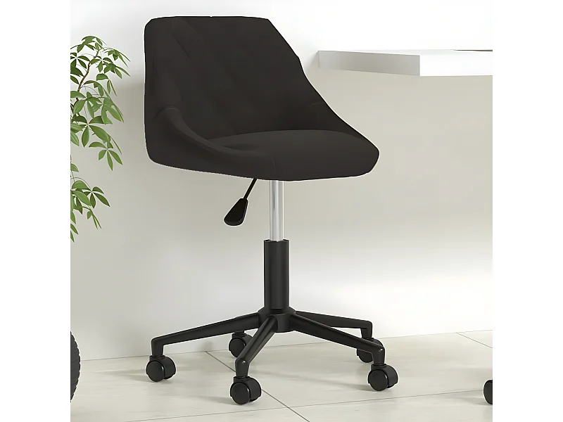 Chaise pivotante de bureau Noir Velours